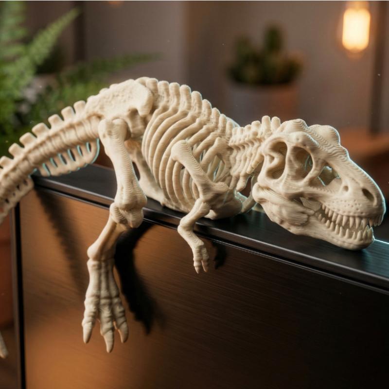 Desk Setup Gifts - Śpiący Tyranozaur Rex Monitor Ornament Urocza