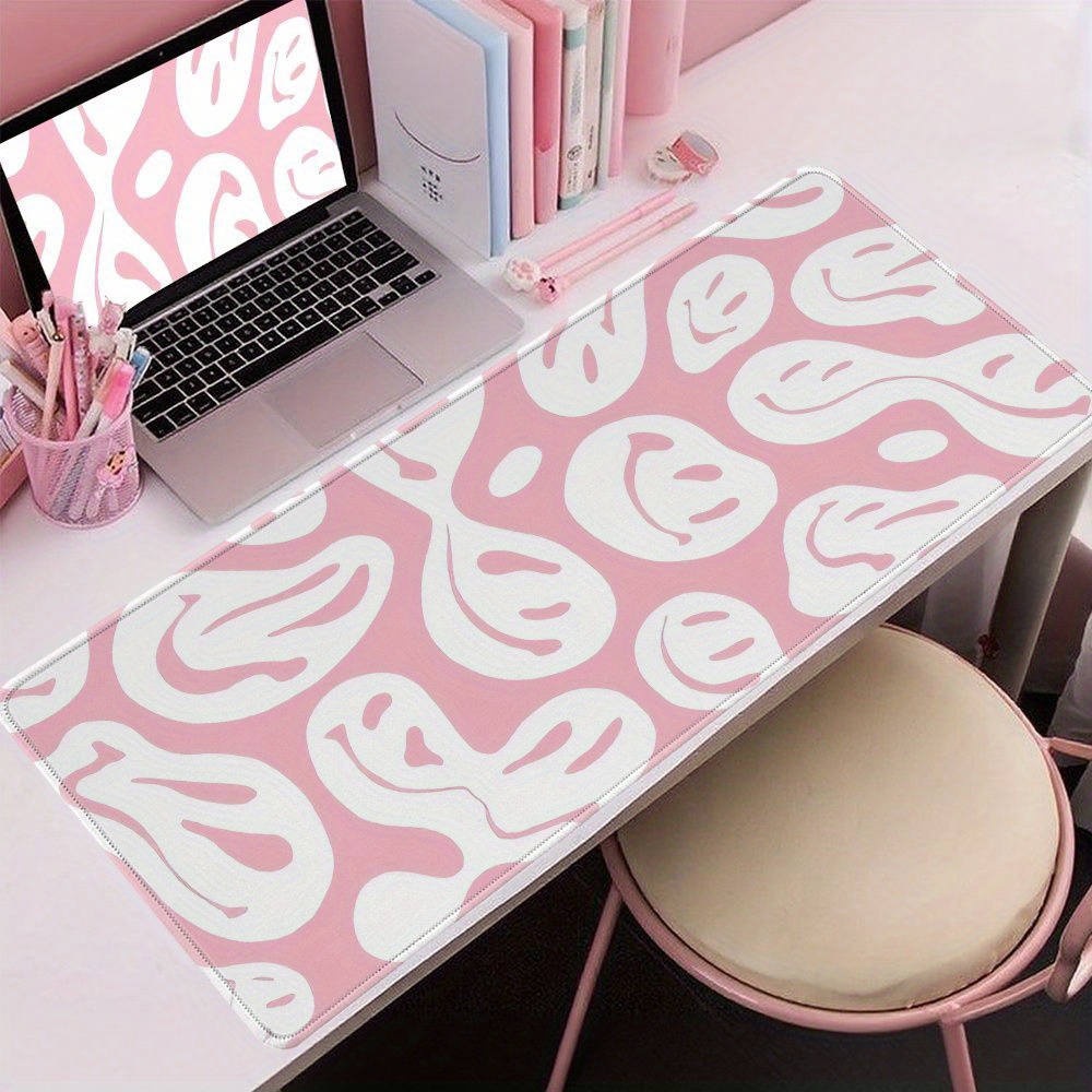 Desk Setup Workspace - Estetyczna różowa podkładka na biurko, duży