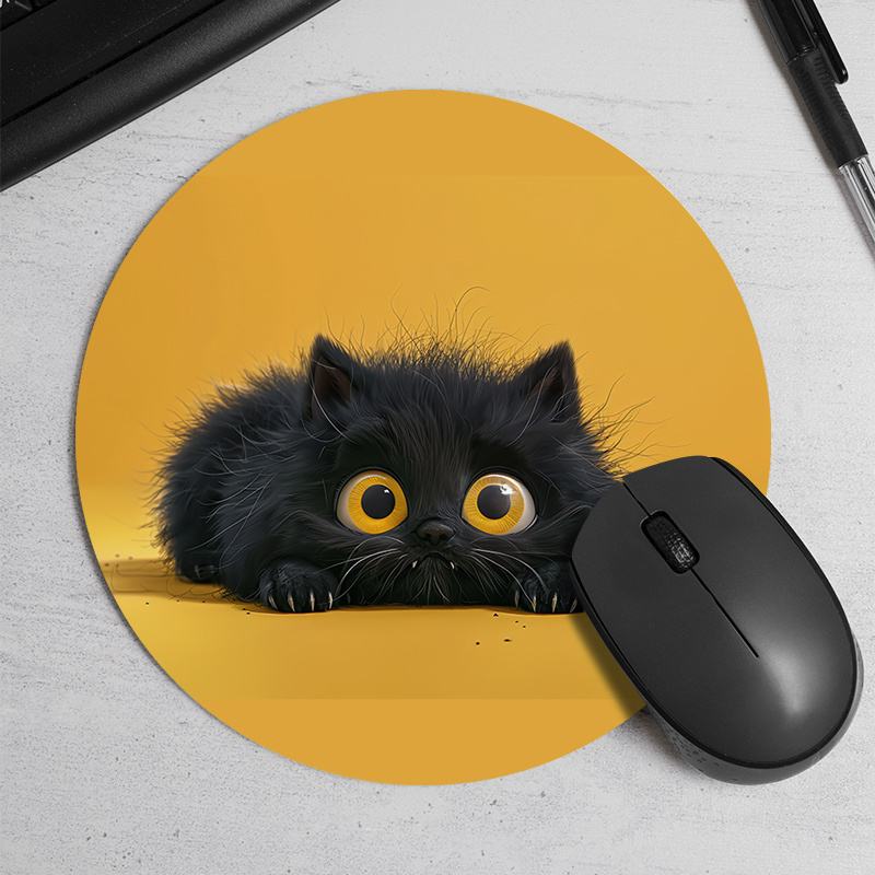Desk Setup Office - Okrągła podkładka pod mysz z uroczym