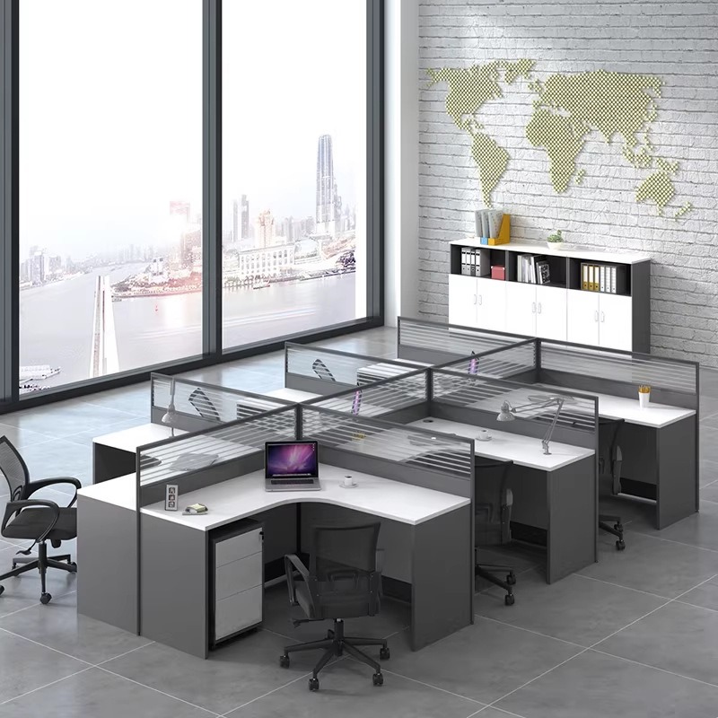 Białe biurko do biura dla 2, 4 – Desk Setup Corner recenzja i cena